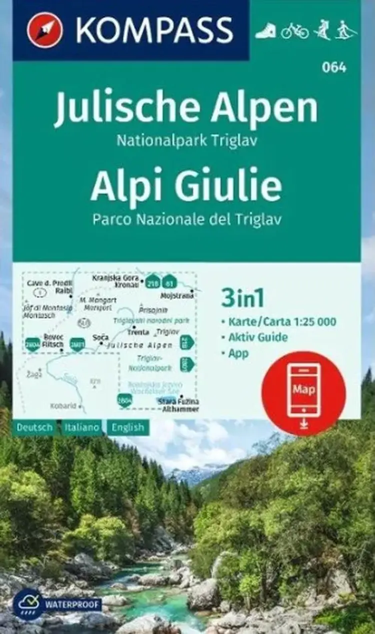 Julische Alpen - Nationalpark Triglav - Alpi Giulie, Kompass Walking Maps 064 af Mair-Dumont/Kompass