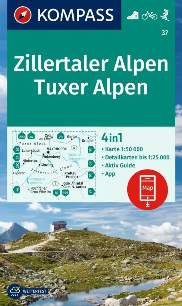 Zillertaler Alpen, Tuxer Alpen af Mair-Dumont/Kompass