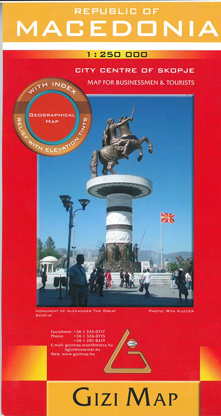 Macedonia, Republic of: Geographical map for Businessmen & Tourists af Gizi Map