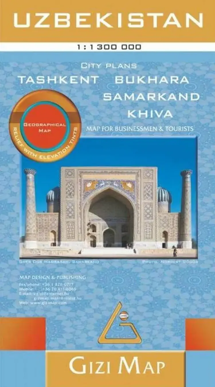 Uzbekistan Map for Businessmen & Tourists af Gizi map