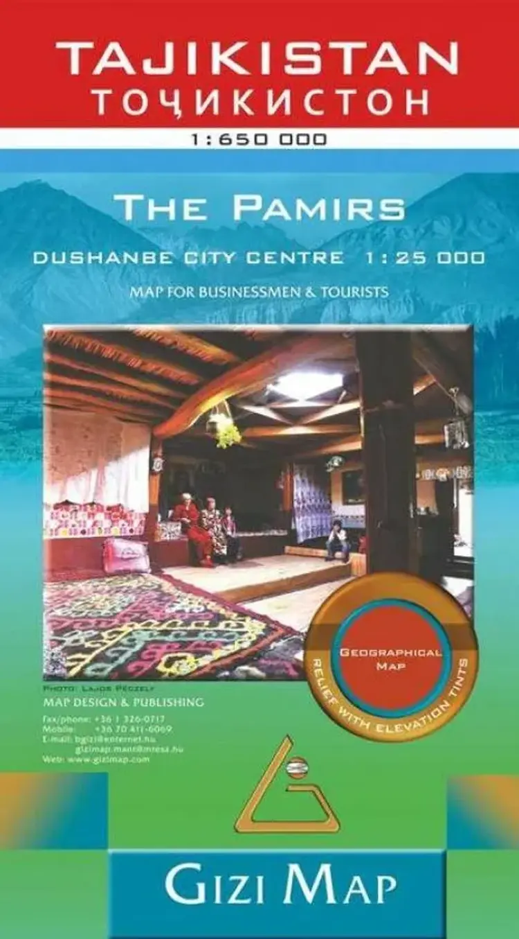 Tajikistan Map for Businessmen & Tourists af Gizi map