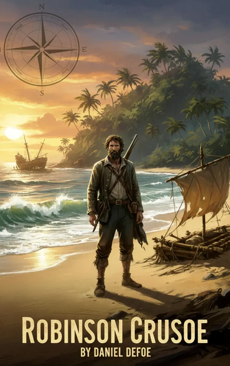 Robinson Crusoe (forkortet udgave) af Daniel Defoe