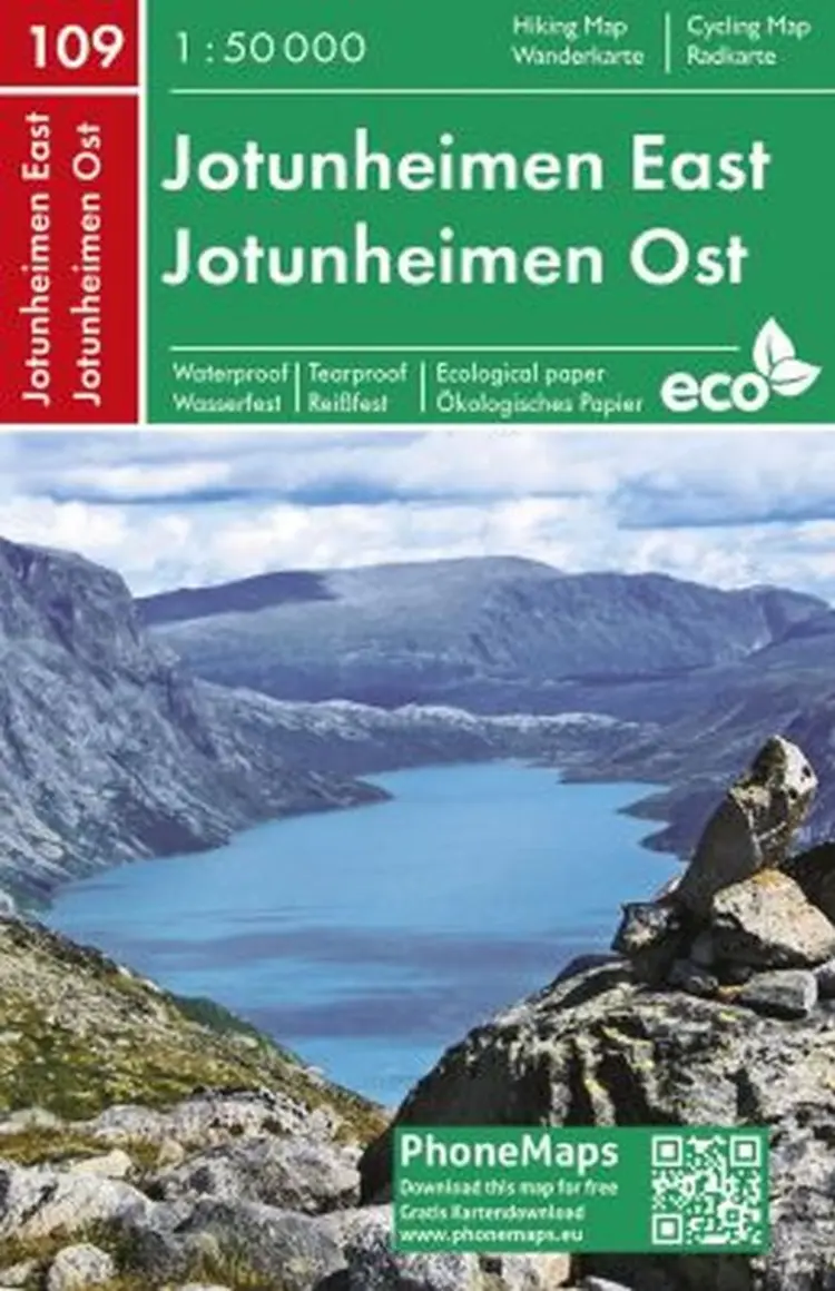 Jotunheimen East Hiking & Cycling Map af Freytag
