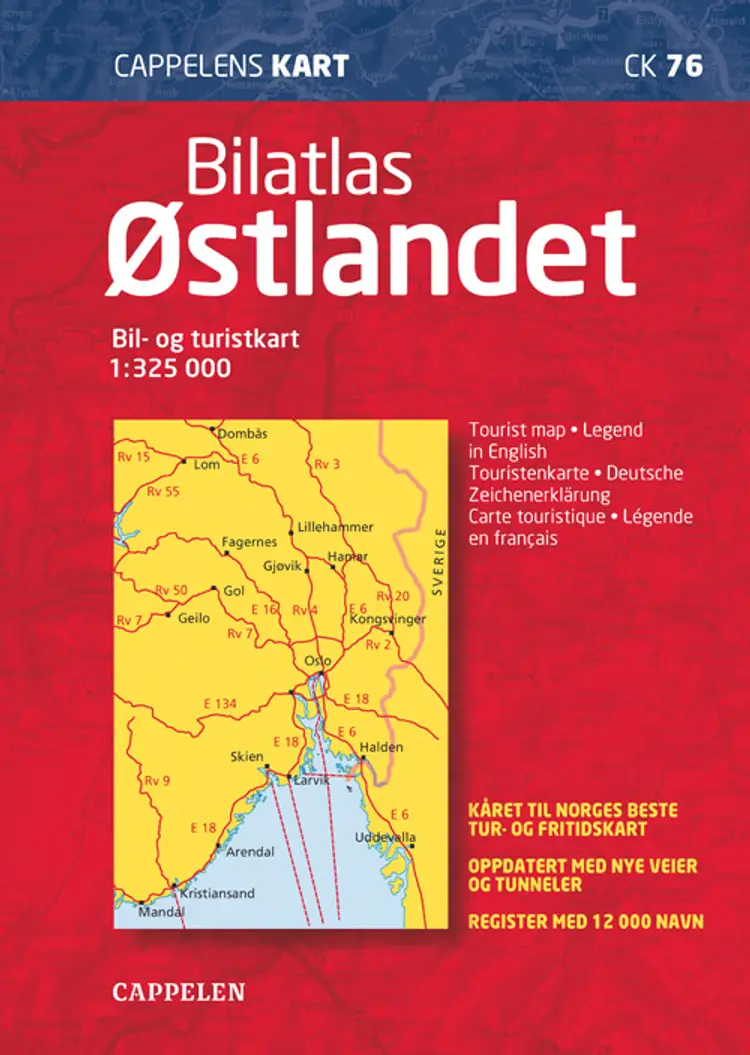 Bilatlas Østlandet af CK 76 Østlandet bilatlas