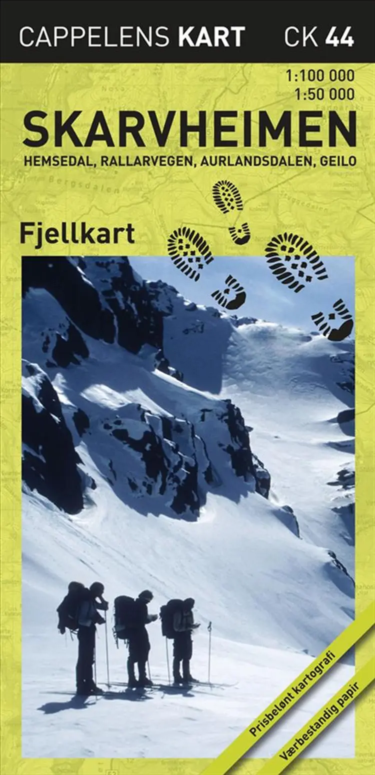 Skarvheimen fjellkart : Hemsedal, Rallarvegen, Aurlandsdalen, Geilo af Cappelen Damm
