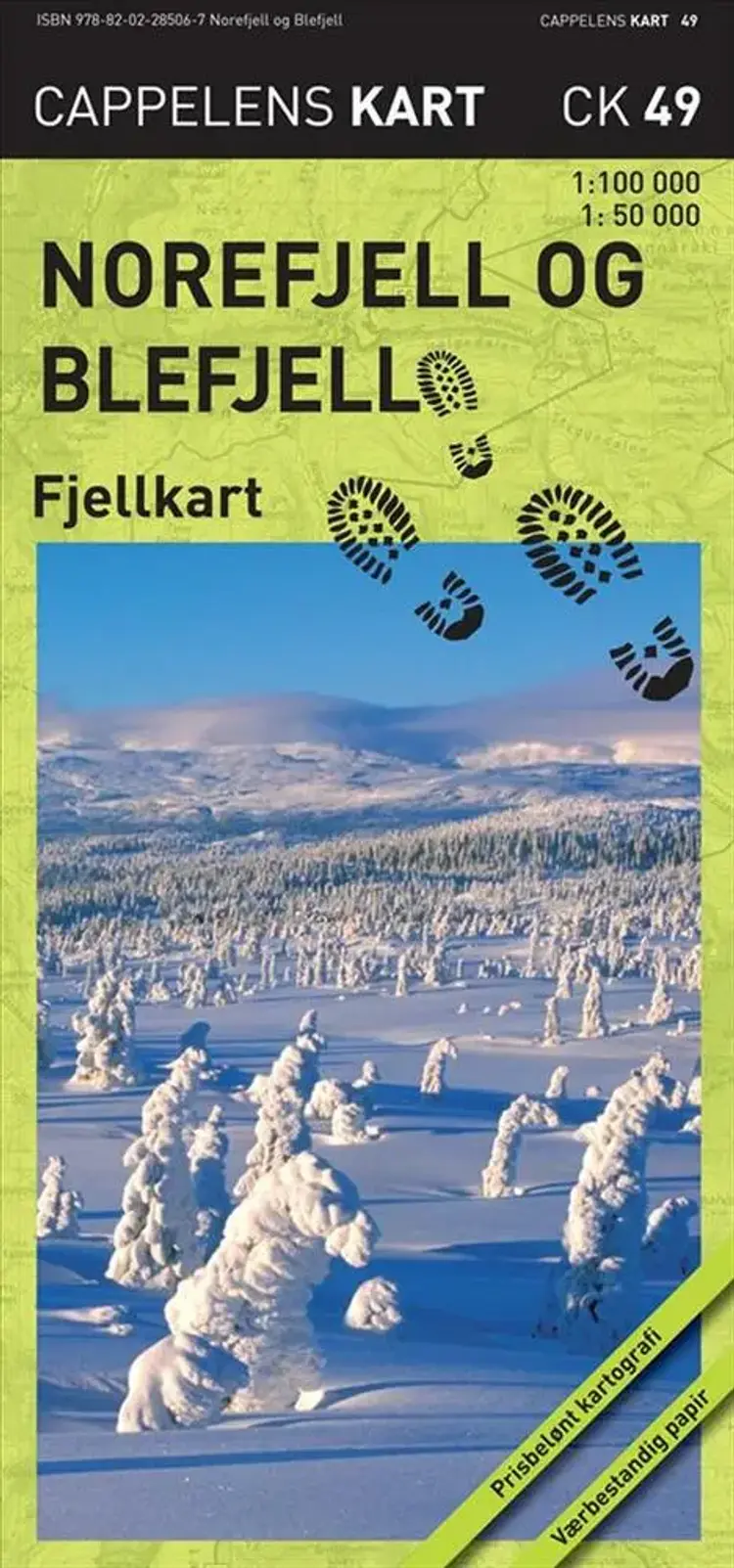 Norefjell og Blefjell : fjellkart af Cappelen Damm