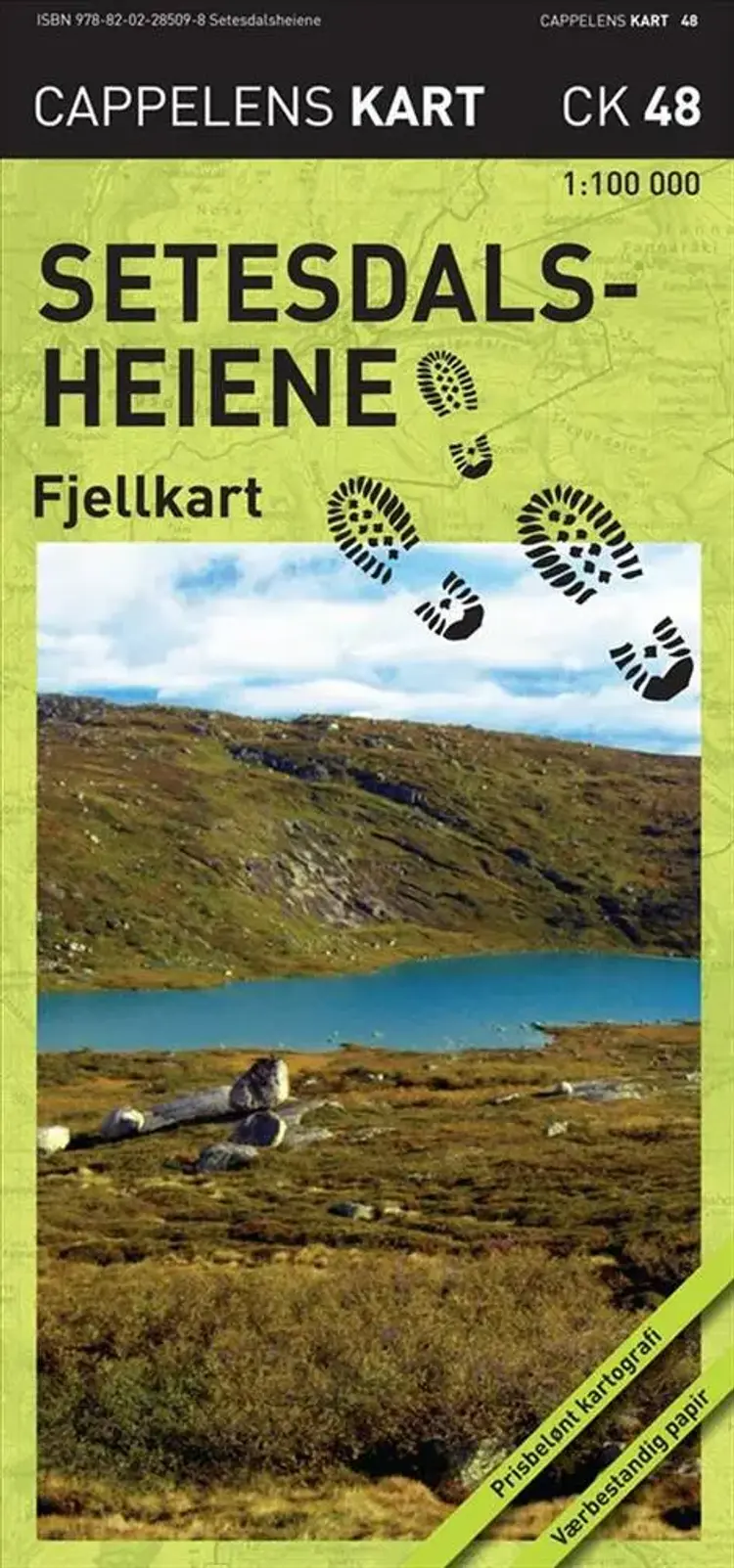 Setesdalsheiene : fjellkart af Cappelen Damm