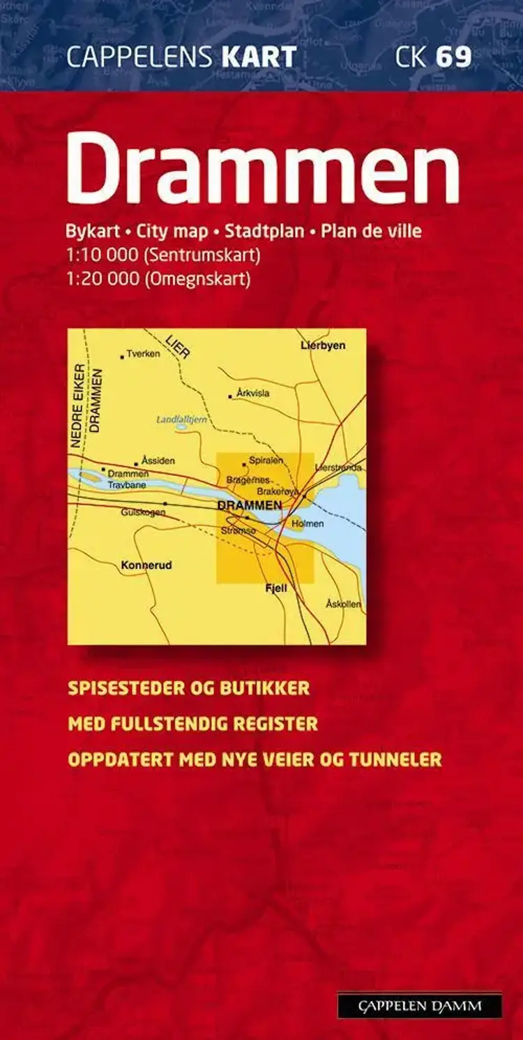 Drammen : bykart = city map = Stadtplan = plan de ville af Cappelen Damm