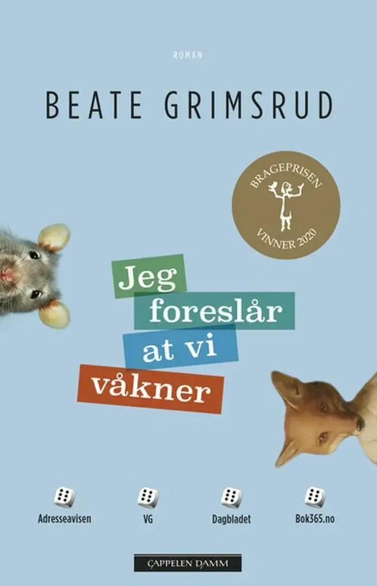 Jeg foreslår at vi våkner : roman af Beate Grimsrud