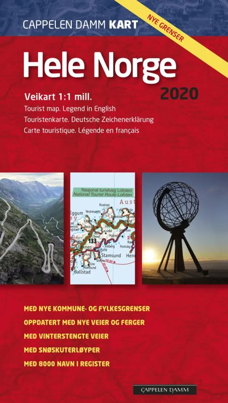 Hele Norge 2020 : veikart = tourist map = Touristenkarte = carte touristique af Cappelen Damm