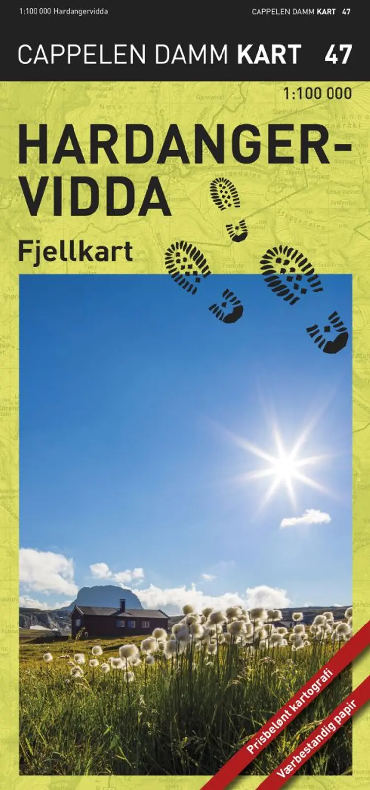 Hardangervidda fjellkart af Cappelen Damm