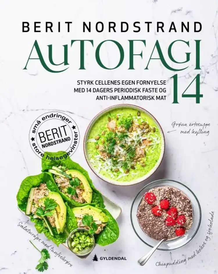 Autofagi 14 : styrk cellenes egen fornyelse med 14 dagers periodisk faste og anti-inflammatorisk mat af Berit Nordstrand