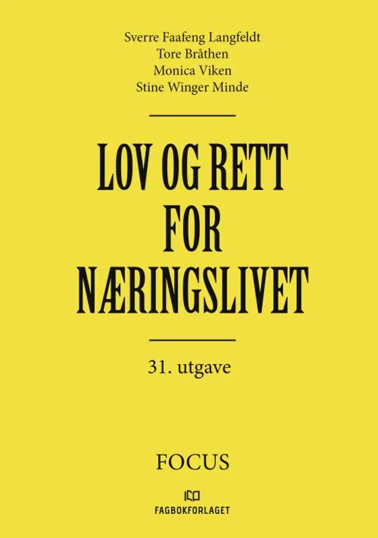 Lov og rett for næringslivet : lærebok af Sverre Faafeng Langfeldt m.fl.