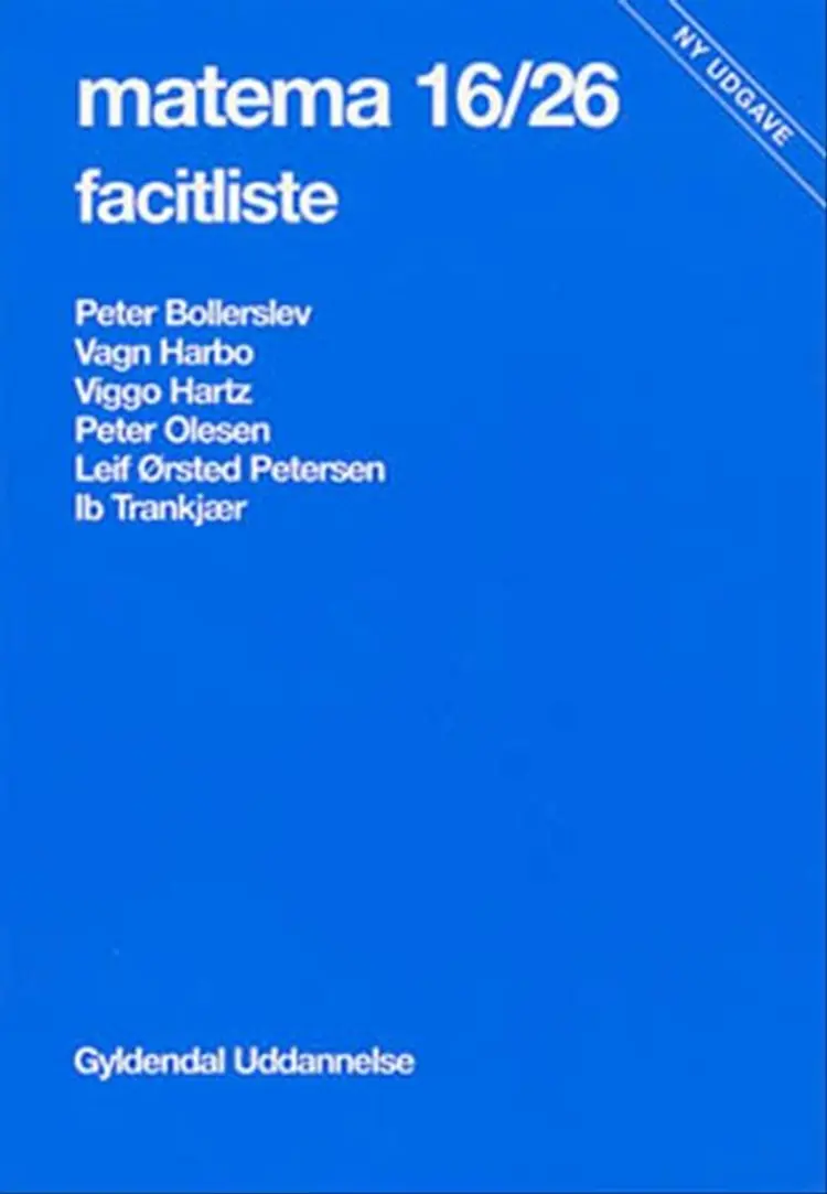 Matema 16/26, facitliste af Peter Bollerslev