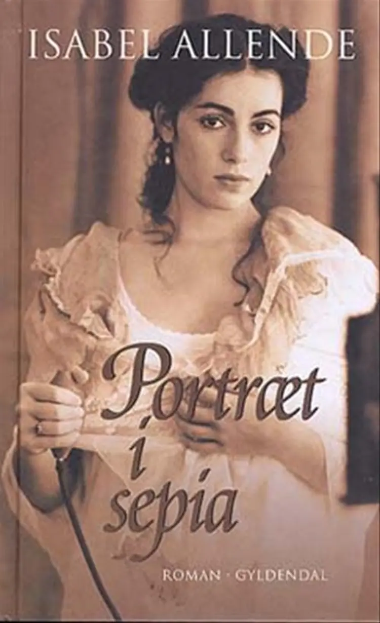 Portræt i sepia af Isabel Allende
