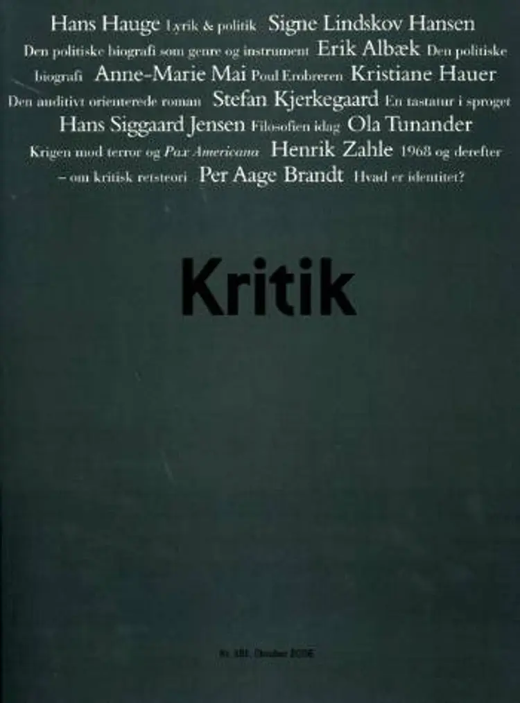KRITIK, 39. årgang, 181 af Lasse Horne Kjældgaard