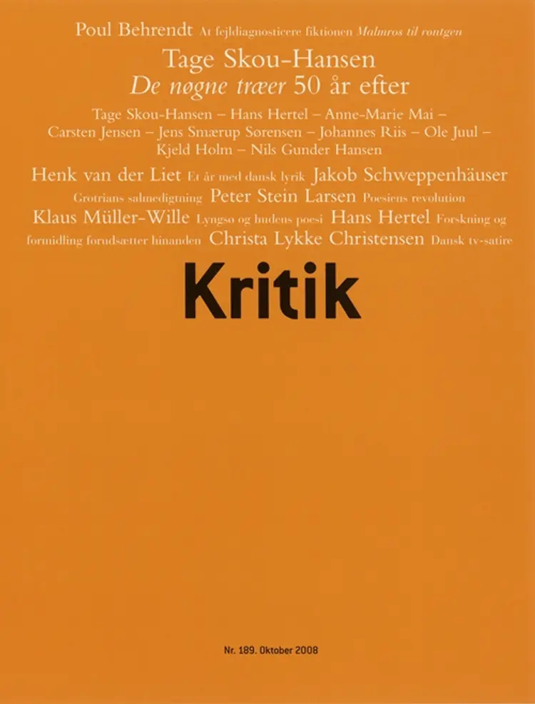 Kritik, 41. årgang, nr. 189 af Lasse Horne Kjældgaard