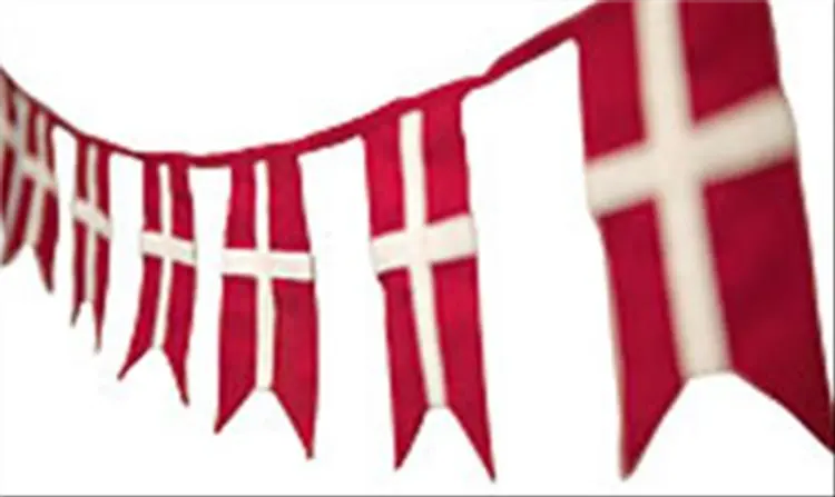 Flagguirlande i stof af -