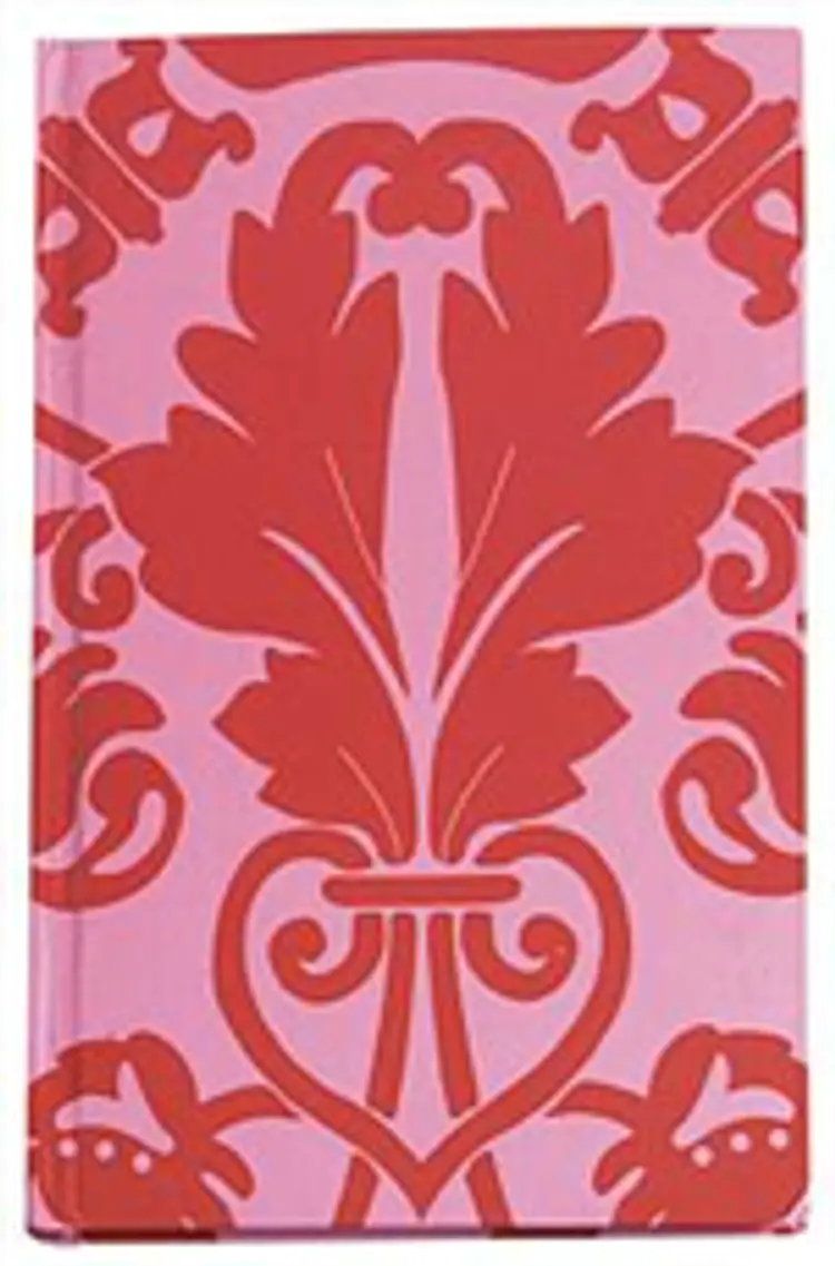 Notesbog med liner (pink/rød) af -
