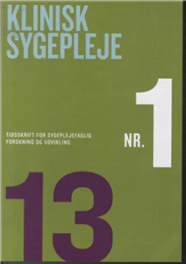 Klinisk Sygepleje nr. 1 2013 af -