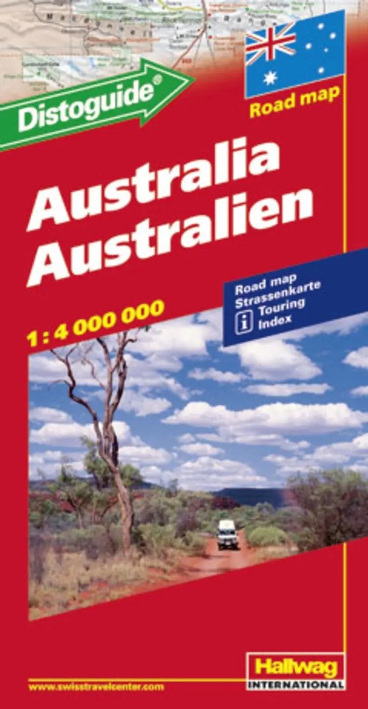 Hallwag, vejkort, Australien (m/ distoguide)