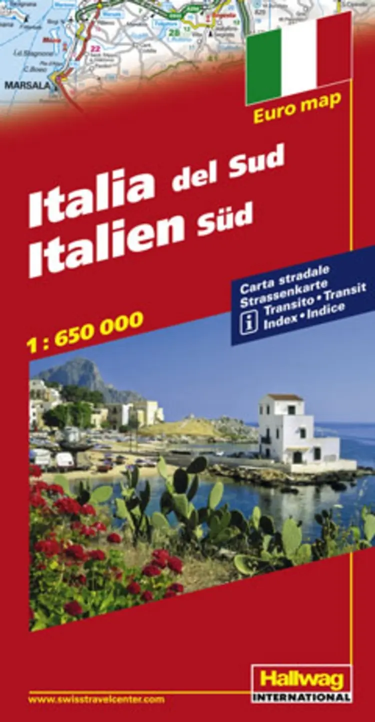 Hallwag, vejkort, Italien Syd