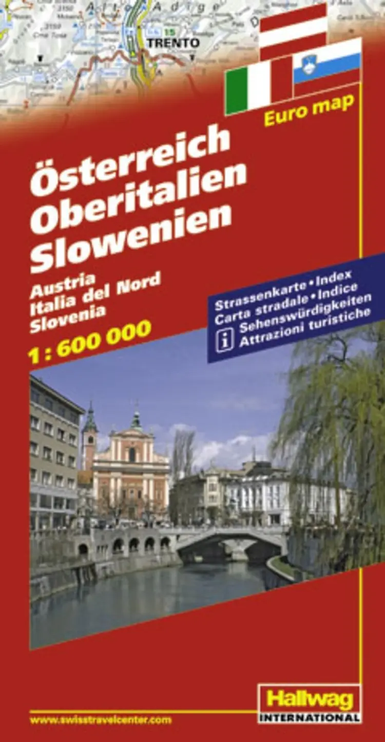 Hallwag, vejkort, Østrig/Norditalien/Slovenien