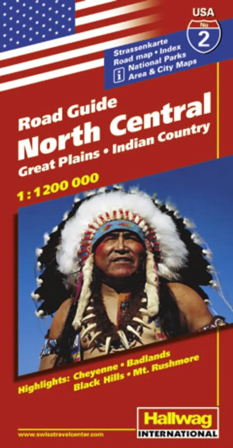 Hallwag, vejkort USA nr. 02: North Central/Great Plains/Indian Country