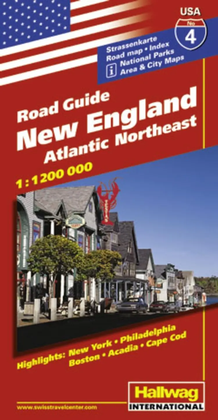 Hallwag, vejkort USA nr. 04: New England/Atlantic Northeast