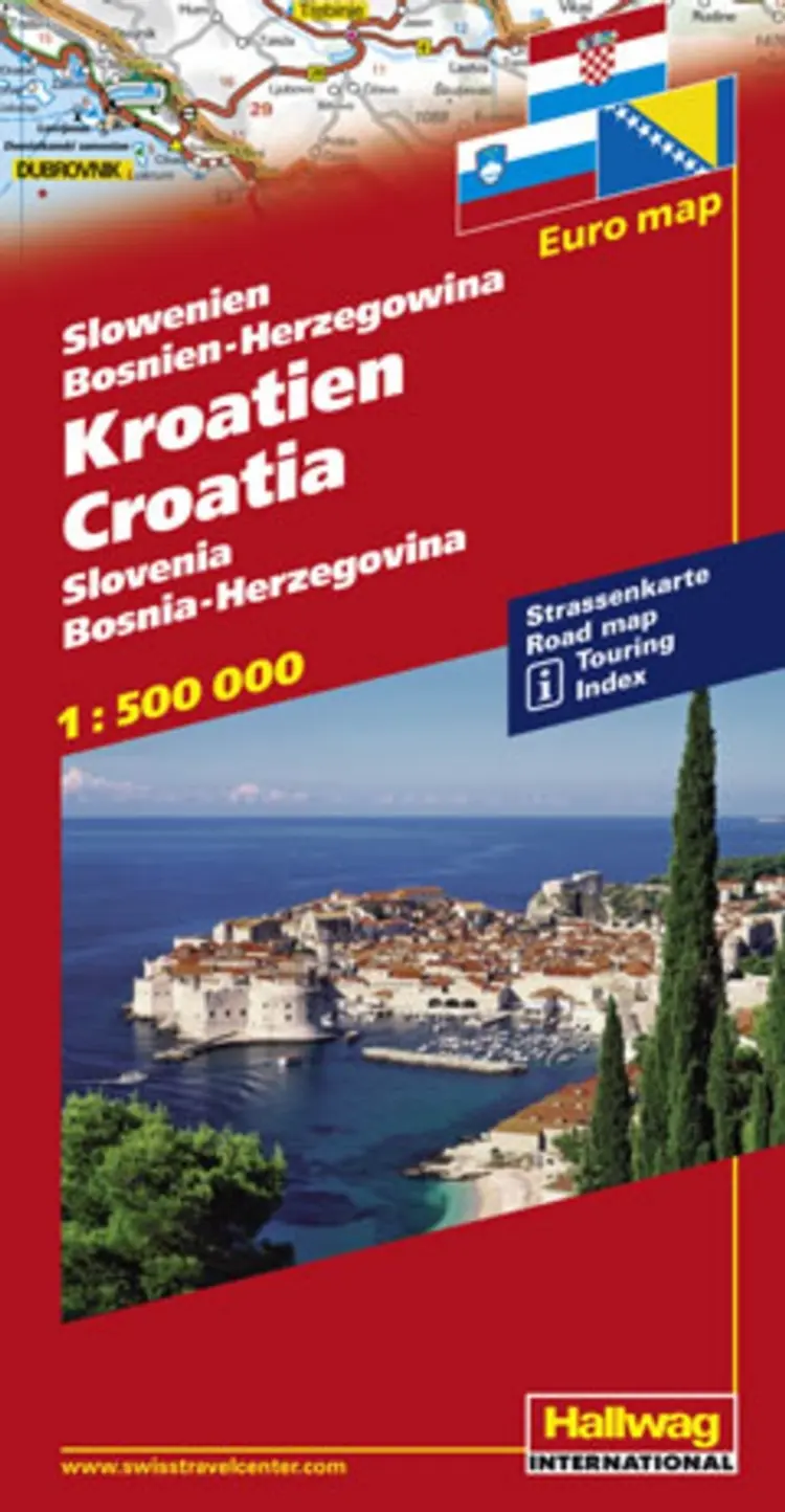 Hallwag, vejkort, Kroatien/Slovakiet/Bosnien