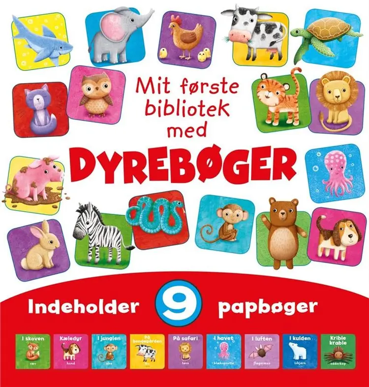 Mit første bibliotek - med dyrebøger (med 9 papbøger) af .