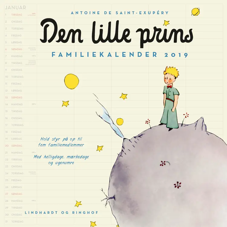 Den lille prins, familiekalender 2019 af Antoine de Saint-Exupéry