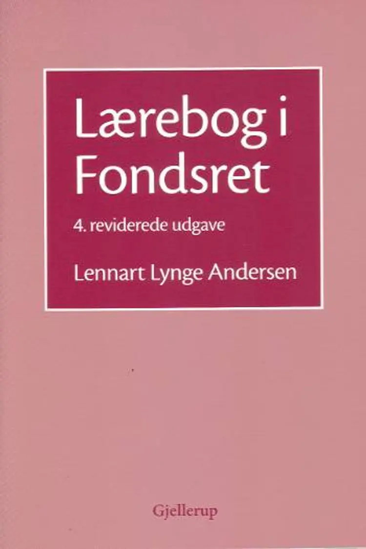 Lærebog i fondsret af L. Lynge Andersen