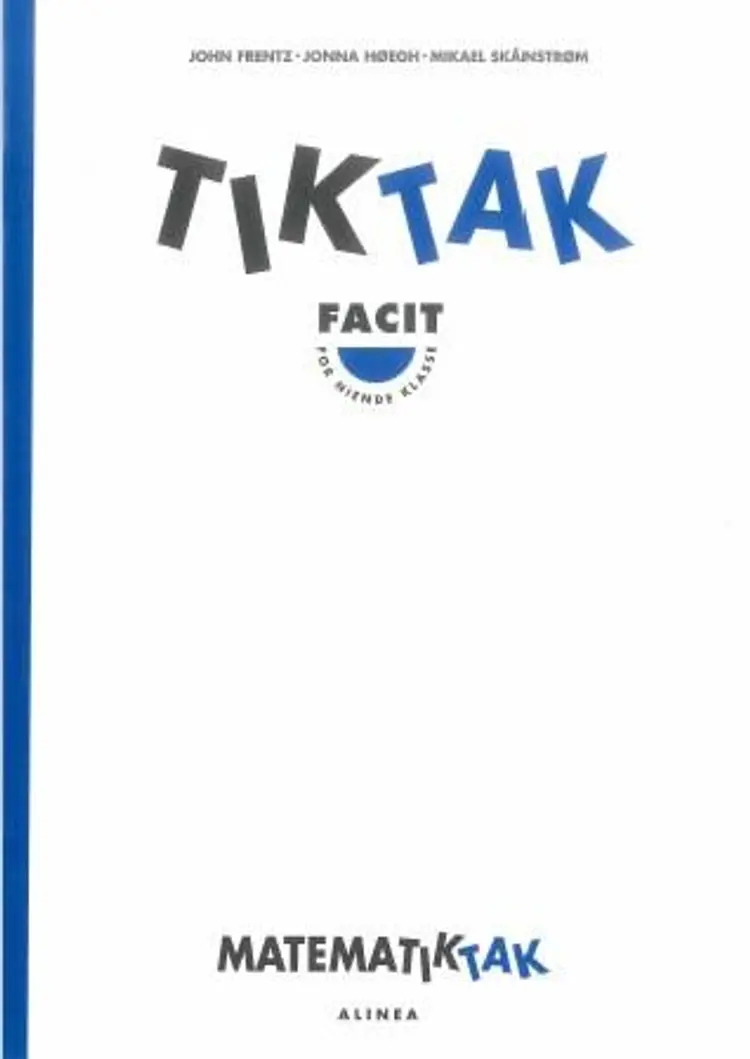 Tiktak, facit for niende klasse af .