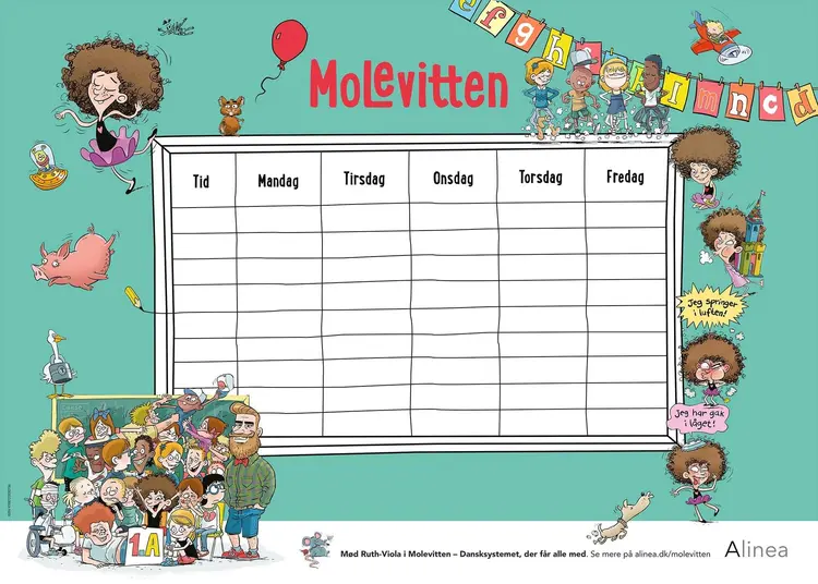 Molevitten, 0. klasse, Skoleskema af .