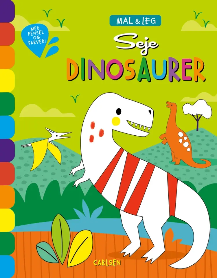 Mal og leg: Seje dinosaurer - med farver og pensel af .