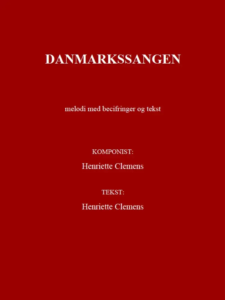 DANMARKSSANGEN af Henriette Clemens