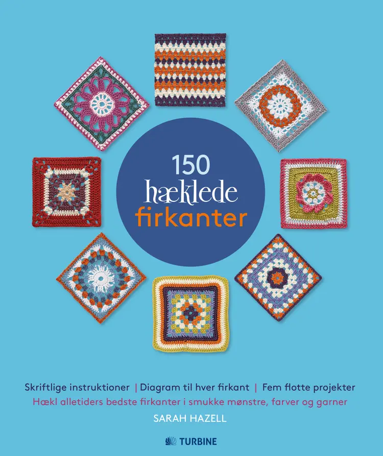 150 hæklede firkanter af Sarah Hazell