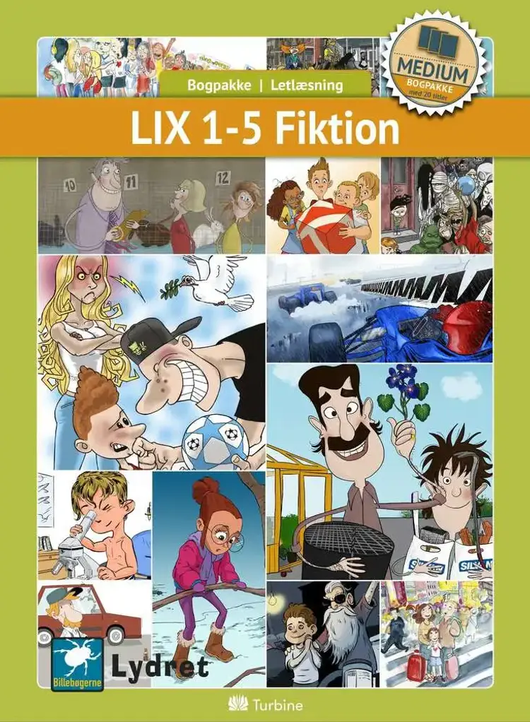 LIX 1-5 Fiktion (MEDIUM 20 bøger) af Bogpakke