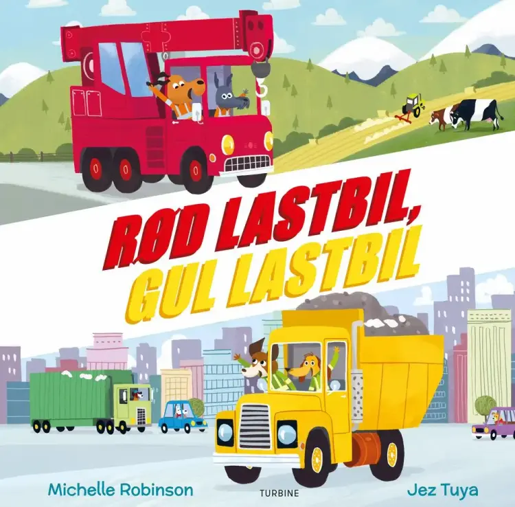 Rød lastbil, gul lastbil af Michelle Robinson
