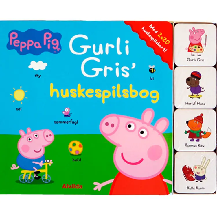 Gurli Gris' huskespilsbog (med 2 x 20 huskespilskort)