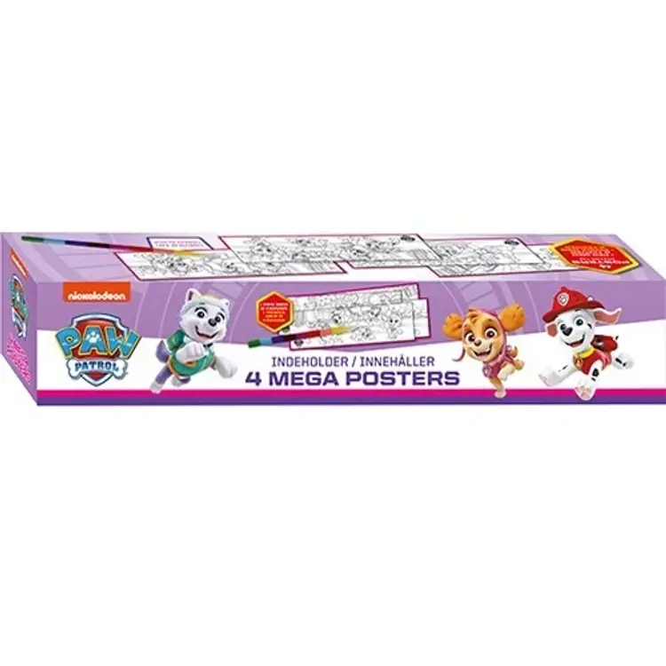 Paw Patrol - Skye - Boks med 4 kæmpe plakater 