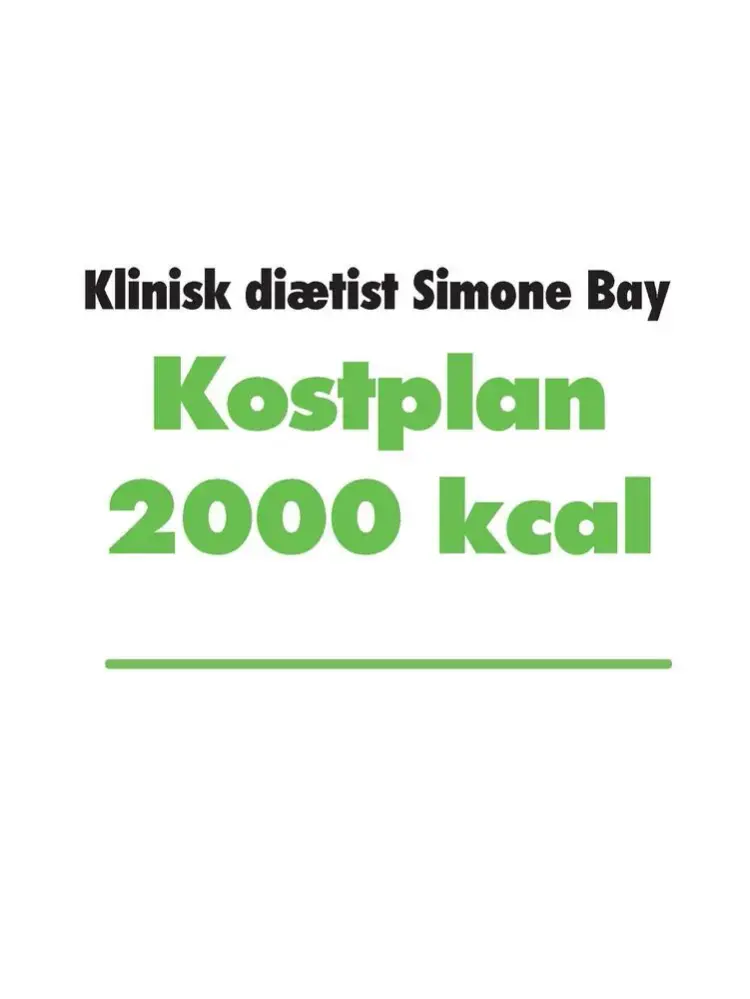 Kostplan 2000 kcal af Simone Bay