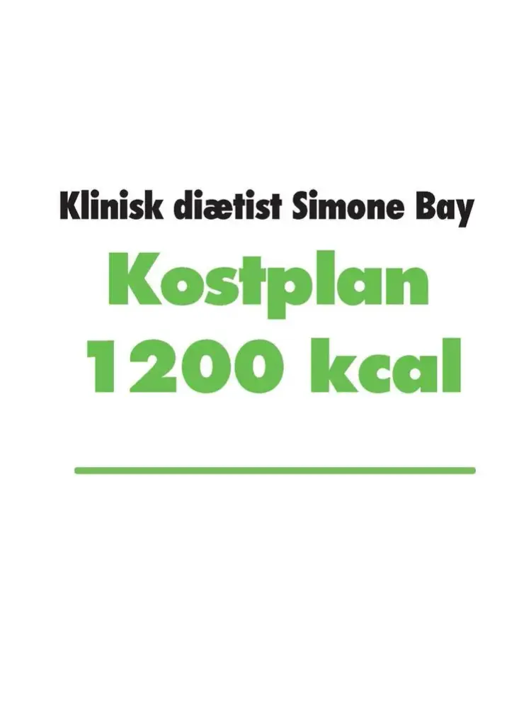 Kostplan 1200 kcal af Simone Bay