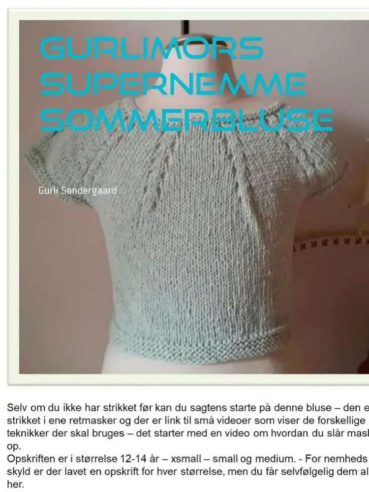 Gurlimors supernemme sommerbluse af Gurli Søndergaard