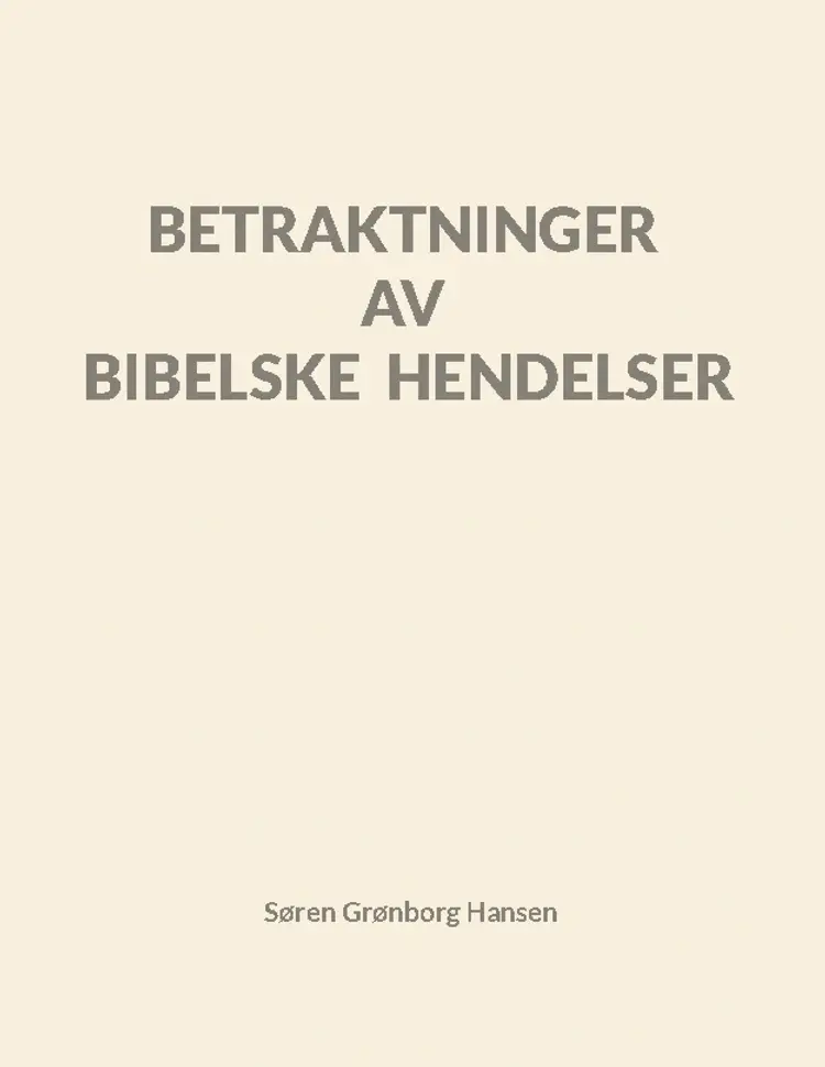 Betraktninger av bibelske hendelser af Søren Grønborg Hansen