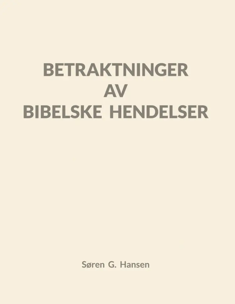 Betraktninger av bibelske hendelser af Søren Grønborg Hansen