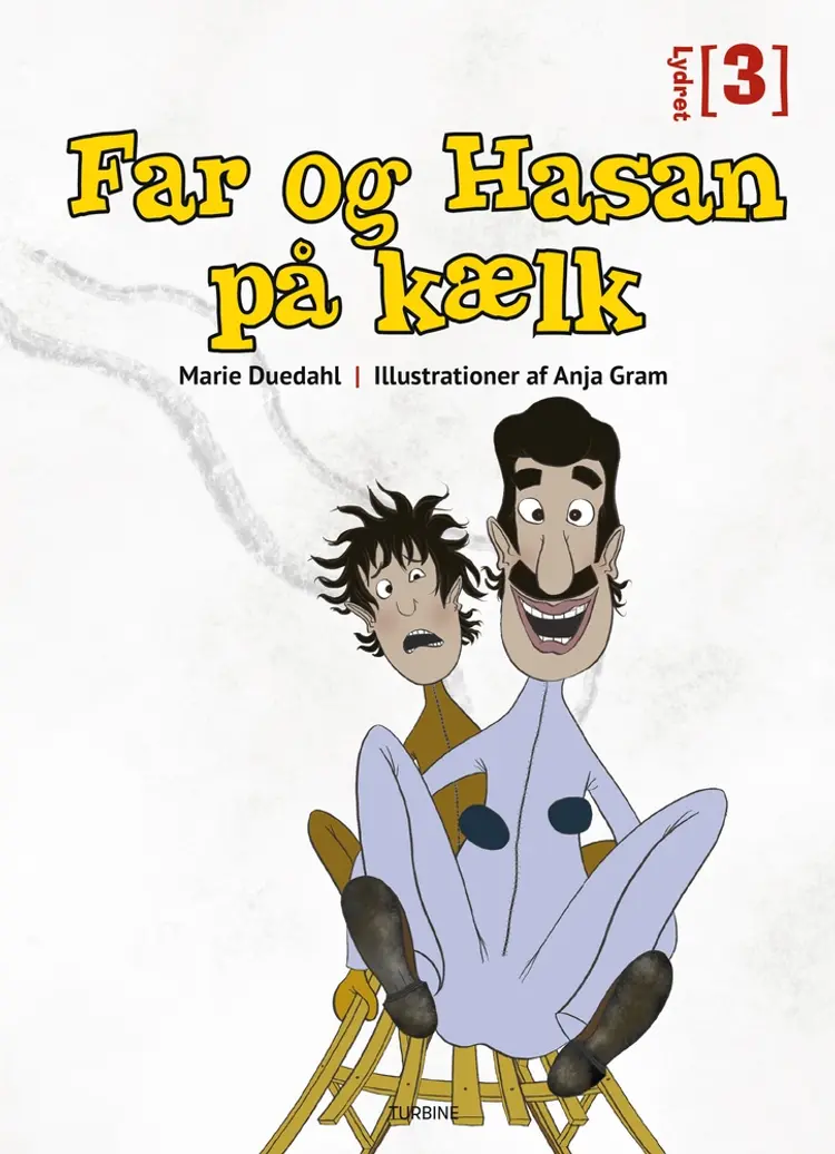 Far og Hasan på kælk af Marie Duedahl
