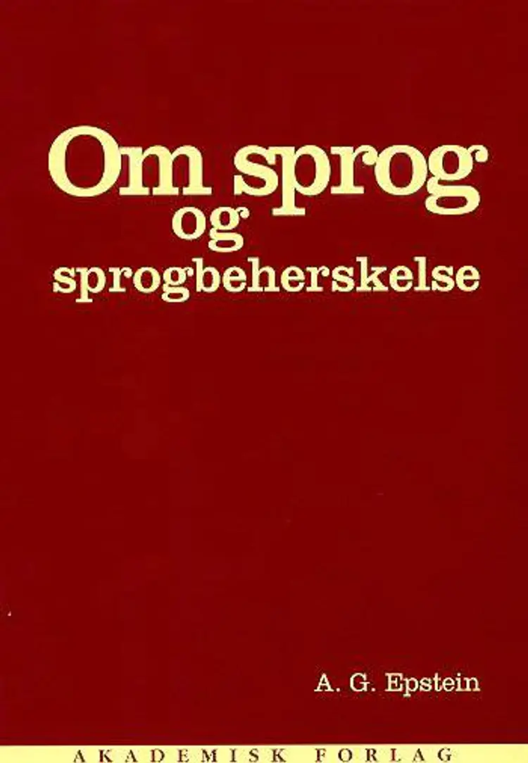 Om sprog og sprogbeherskelse af A. G. Epstein