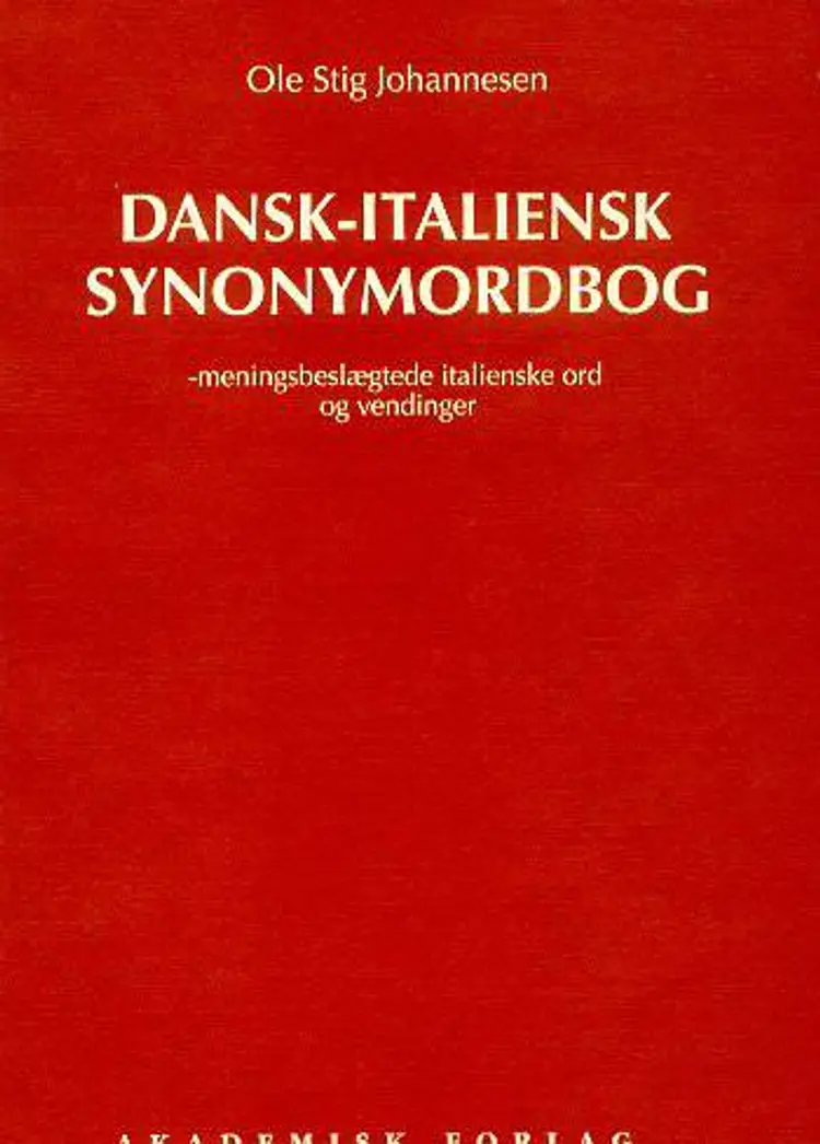 Dansk-italiensk synonymordbog af Ole Stig Johannesen